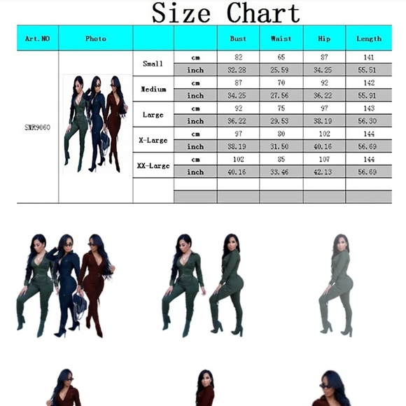 ONE PIECE BODYCON LONG SLEEVE JUMPSUIT - Picture 4 of 4